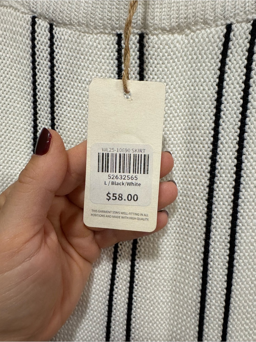 NWT Wishlist Knit Skirt in Black and White - Picture 10 of 11